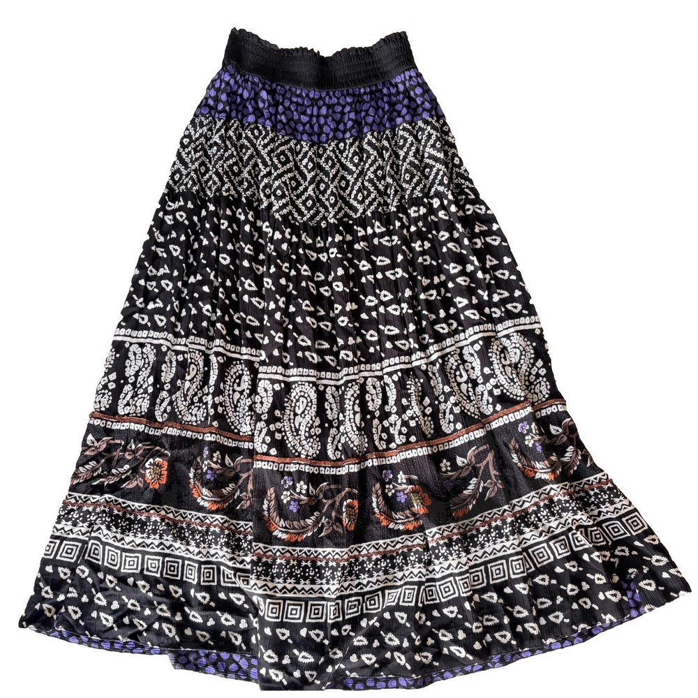 VTG Carole Little x Saint Tropez West Women Skirt 8 Whimsigoth Witchy Broomstick